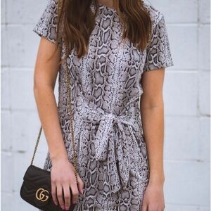 Pink Lily Snake Print Mini Dress